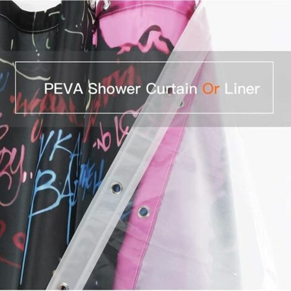 Transparent Shower Curtain PEVA Shower Curtains Mildew Proof and Waterproof Shower Curtain with 12 Hooks for Bathroom 18