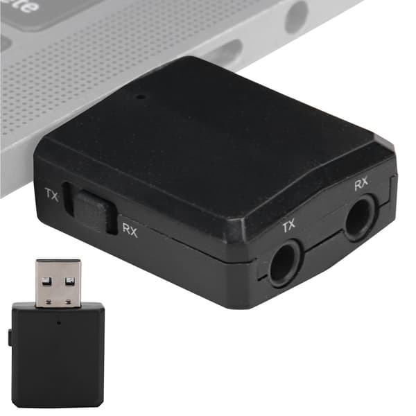 Bluetooth 5.0 Audio Receiver Transmitter USB Lydkort 3 i 1 AUX RCA 3.5mm Socket Adapter Sort