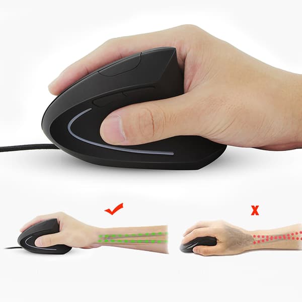 6D Ergonomisk Optisk Vertikal Gamingmus 800 1200 2000 3200 DPI Justerbar LED