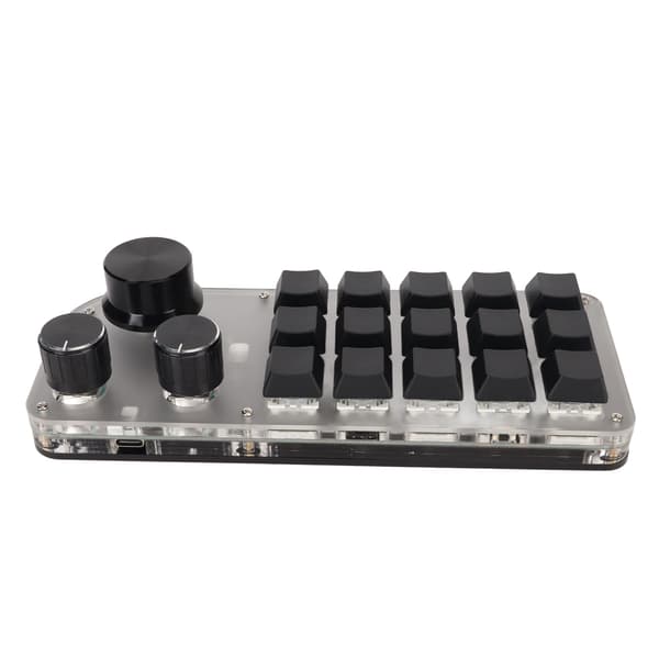 USB Mini 15 Tasters Programmerbart DIY Tastatur med 3 Tilslutningstilstande Type C Kablet Bluetooth 2.4G Trådløs