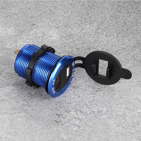 12V 24V Cigartænderstik Dobbelt USB-oplader med LED Voltmeter til Motorcykel