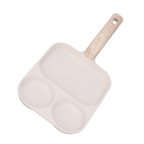 Nonstick Egg Pan Egg Frying Pan 3 Section Square Grill Pan for Breakfast Gas Stove Induction Cooker 40x19cm Oversized Style