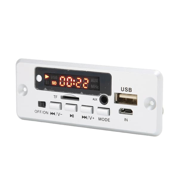 12V MP3 Dekoder Board AUX USB Port Hukommelseskort U Disk Sølv 02EA