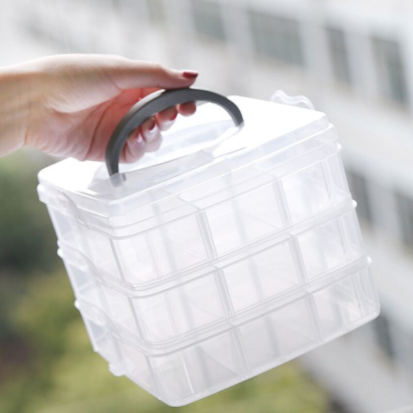 muovinen säilytyslaatikko kantokahvalla läpinäkyvä säilytyslaatikko scrapbooking-yrityksesi läpinäkyvän laatikon säilyttämiseen