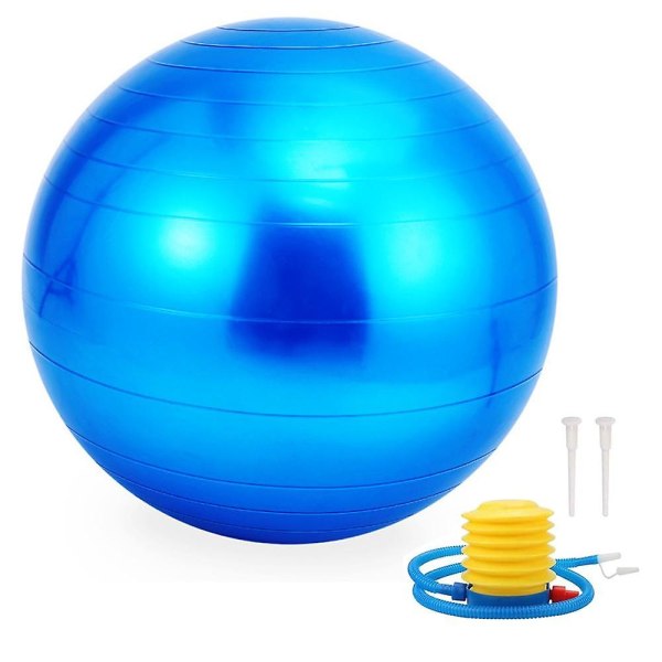 Träningsboll Yogaboll, för fitness, balans, stabilitet, sjukgymnastik, snabbpump ingår Blue 55CM