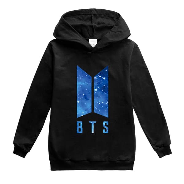 Kpop Bts Unisex Hættetrøje Sweatshirt Pullover, Bts Hættetrøje sort black 150cm