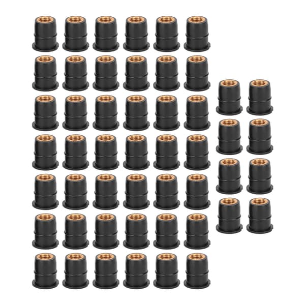 50 st M6x0.8mm Gummi Brunn Mutter Motorcykel ATV Vindruta Kaross Modifiering