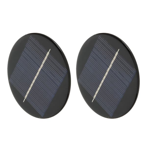 2 st 80 mm 6 V rund solpanel av polysilikon, hög konverteringsfrekvens, bra ljusgenomsläpplighet