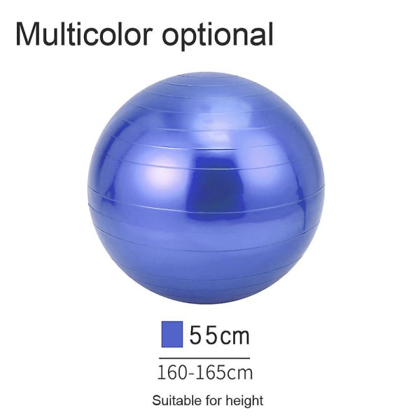 Balansboll med fotpump, yogaboll, tjock Explosionssäker Purple 55Cm