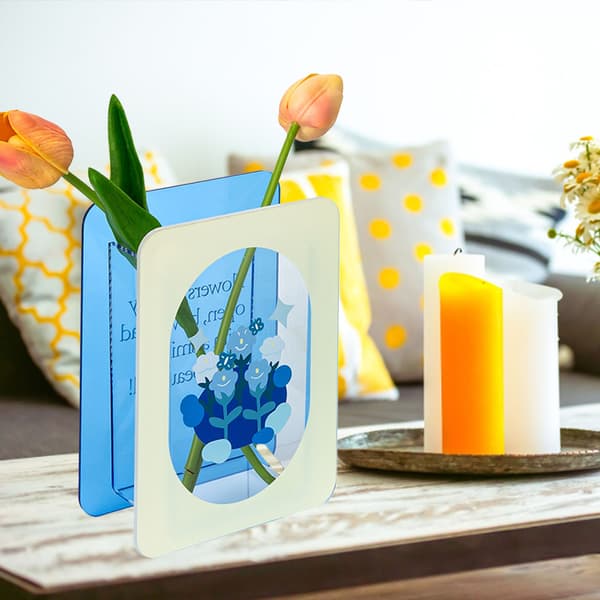 Akryl Vas Modern Klar Buketthållare Växtbehållare Rumsdekor Campanula