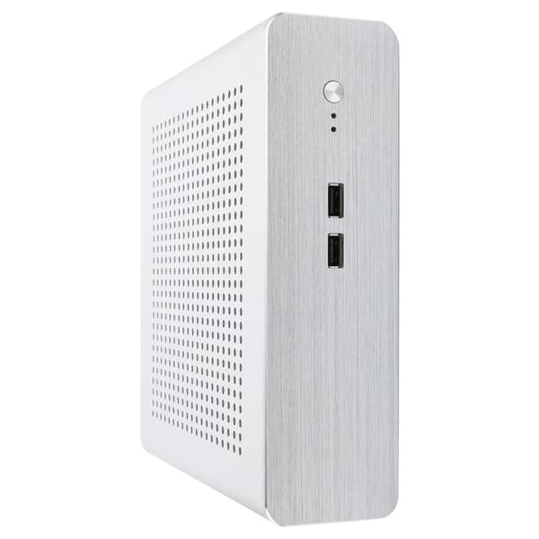 G60S HTPC Chassi Full Aluminium DCATX Strömförsörjning MiniITX Fodral Silver USB2.0 Stationär Dator