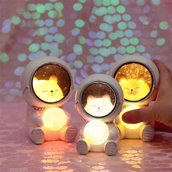Tähtieläimen muotoinen astronautti yövalo - Sisustus vauvan huoneeseen (pentu)