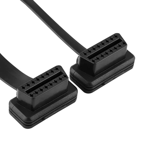 16-pins Han til Dobbel Hun OBD2 Splitter Flat Forlengelseskabel Adapter med Bryter