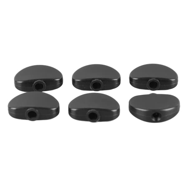 6 stk. Guitar Stemmeskrue Knap Halvrund Plast Komfortabelt Greb Universal Stemmepind Erstatning Tip Sort