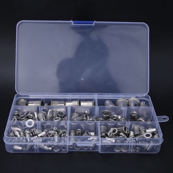 165 stk. rustfrit stål 304 M3 til M10 Rivet Nut Pull Fastener Compartment Kit