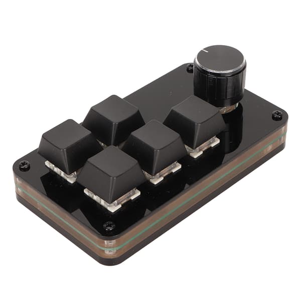 Programmerbart 5-tasters 1-knapps blå bryter Mekanisk Hot Swappable Kablet USB Mini-tastatur for medier, spill og kontor