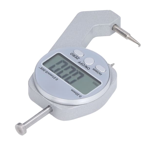 Digital tjockleksmätare 0-20mm räckvidd böjd spets mini-display