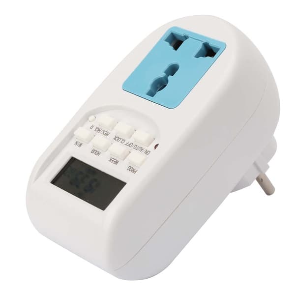 Digitalt Display EU-plugg Programmerbar Presis Energibesparende Stikkontakt Timer 220V