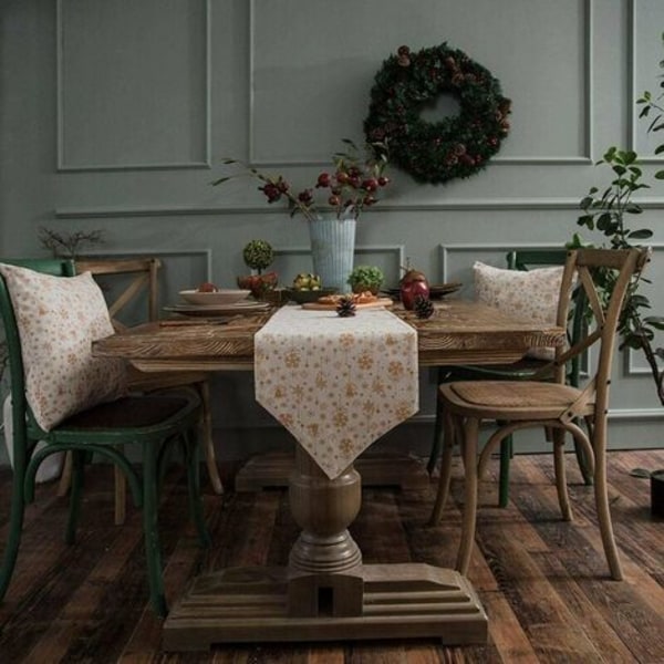 Luksus bordløber, varmt stemplet design til julebordsdekoration, middagsselskaber eller familiesammenkomster, indendørs eller udendørs