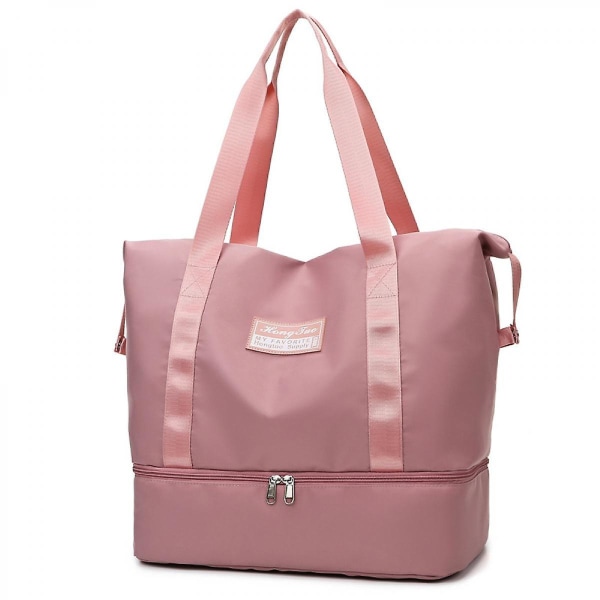Resväska, Torr- och våtseparationsväska med stor kapacitet, bärbar sportväska, vattentät handbagageväska (rosa)