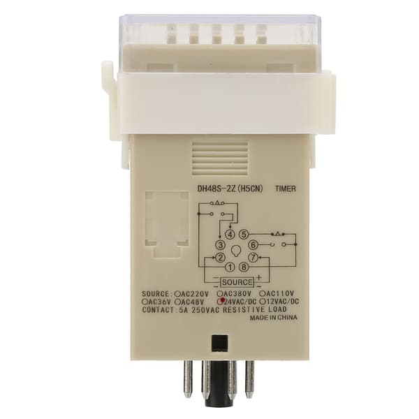 O111ROM DH48S‑2Z LCD-display tidsrelæ 8 ben 0.01S‑9999H (24VAC/DC)