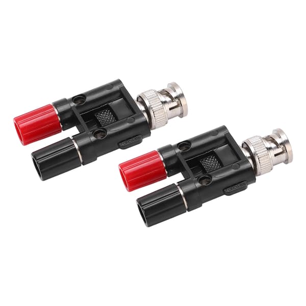 2 stk. BNC han til dobbelt 4 mm banan hun socket bindende post RF koaksial splitter adapter