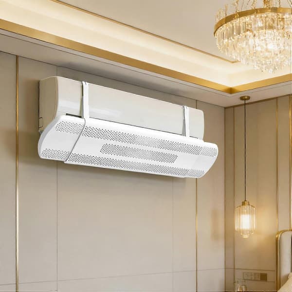 Väggmonterad luftkonditioneringsbaffeldeflektor infällbar luftkonditioneringsventilationsdeflektor, 22-37 tum justerbar baffel för väggmonterad White