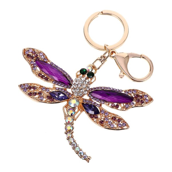 1 stk Dragonfly Nøglering Let Praktisk Kreativ Legering Rhinestone Nøglering Legering Nøglering Legering Dragonfly Nøglering Til Dreng Mænd Pige