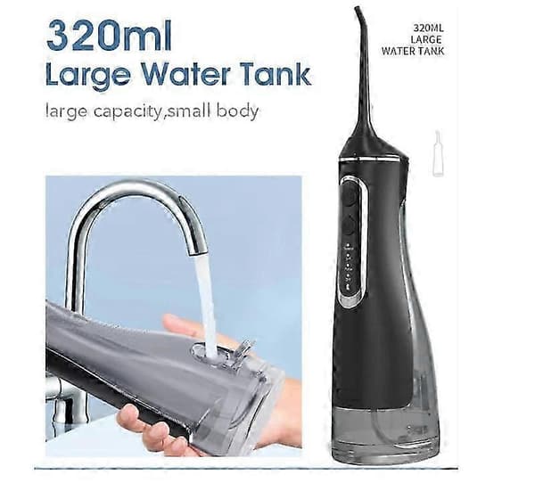 Hydropulse Pro – Kannettava vesihammasharja 4 tilalla suuhuuhtelulaite aikuisille White