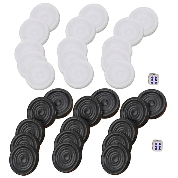 22mm Plast Sort Hvid Backgammon Brikker Spil Brikker Sæt Børn Legetøj