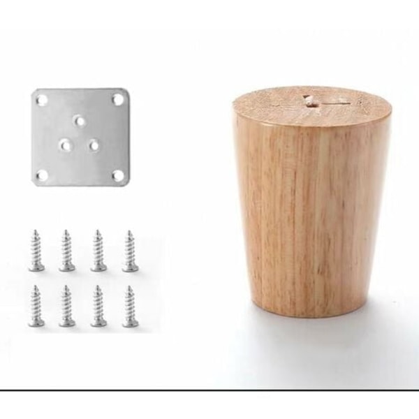 4 massiivipuisen sohvan jalan set , huonekalujen jalat nojatuoliin, yöpöytä, vaatekaappi, laatikko (korkeus 6 cm)