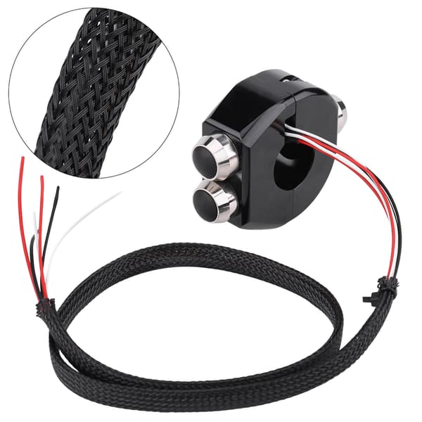 CNC Aluminium Legering 22mm Motorcykel Styr Momentary Latching Switch Reset Knap Sort