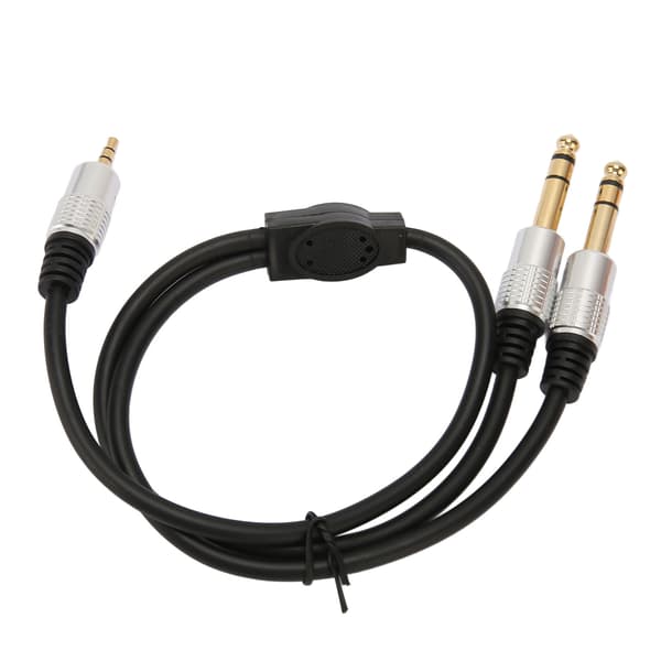Dubbel 3,5 mm till 6,35 mm Y-splitterkabel Professionell ljudkabel för gitarrteaterutrustning högtalare