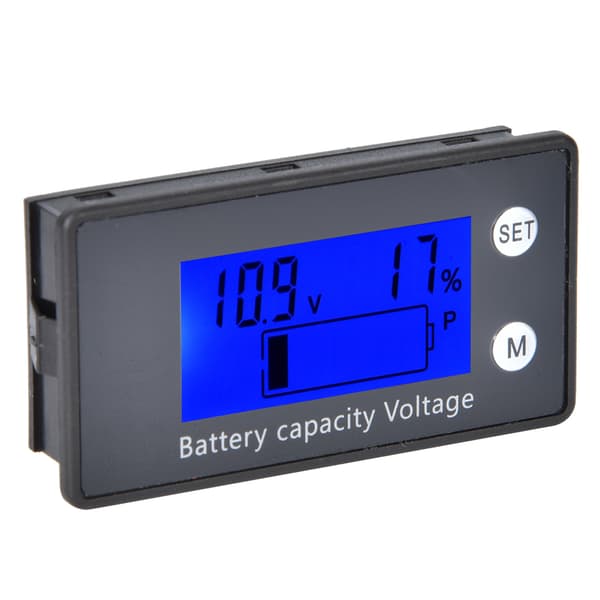 Digitalt LCD Voltmeter Bærbar DC 10-100V Batterispændingstester Blåt Industriværktøj
