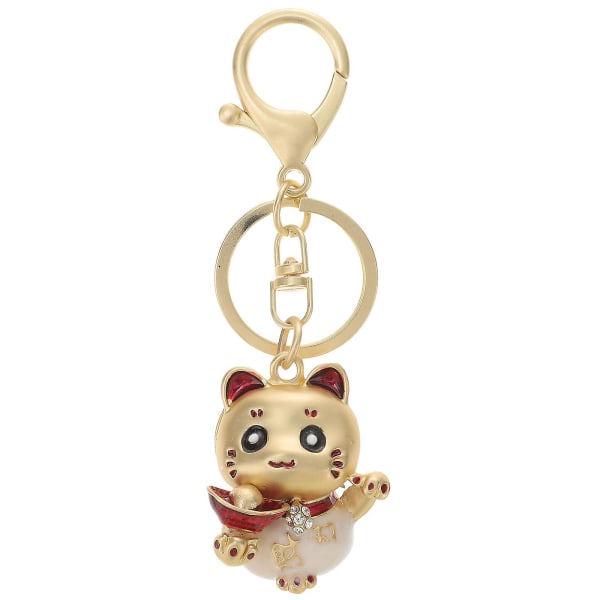 1 st Slitstark Lucky Cat Legering Härlig väska Hänge Cat Key Dekor Hänge Dekoration Nyckelring för bil Presentpåse