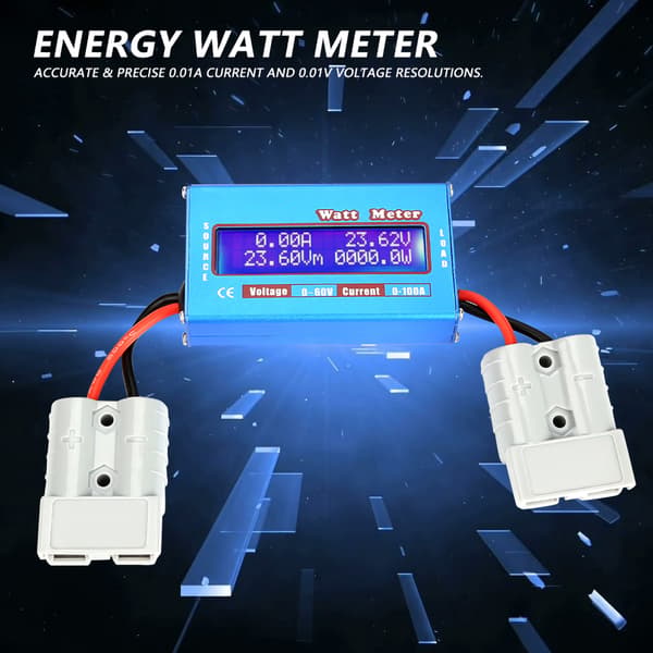 0-100A 0-60V Højpræcisions DC Strømanalysator Watt Volt Amp Energimåler Analysatorværktøj
