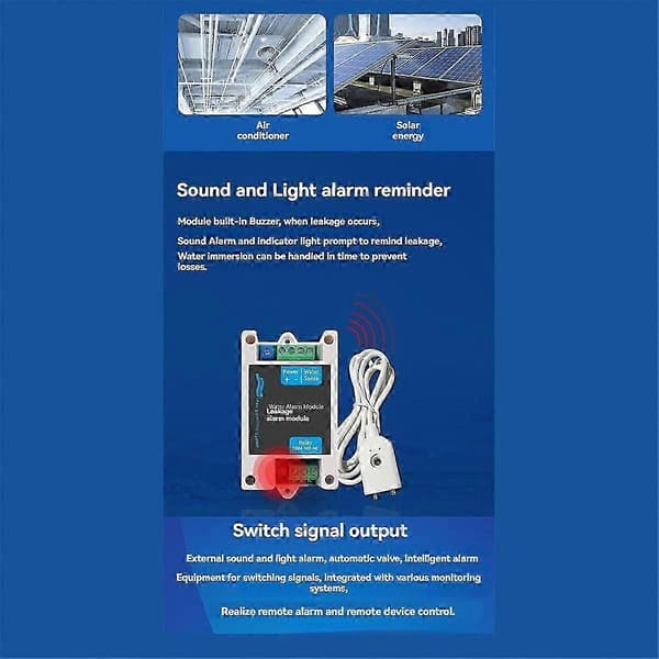 Vattenläckage Automatisk Avstängningsventil Larm Vattennedsänkningssensor Modulkabel Hushållsöversvämning-Yvan As Shown