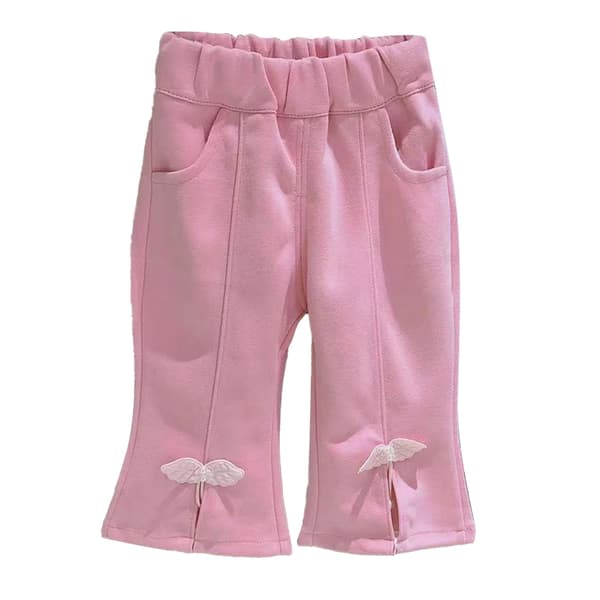 Toddler Flickor Utsvängda Byxor Elastisk Midja Lös Passform Bomull Rosa 120cm