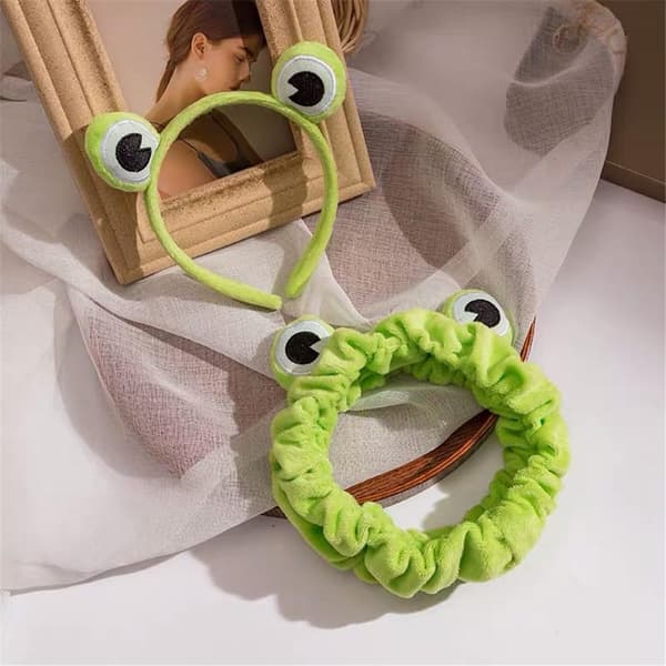 Bredskygget Elastisk Frø Makeup Hårbøjle Dyrehårstilbehør til Ansigtsvask