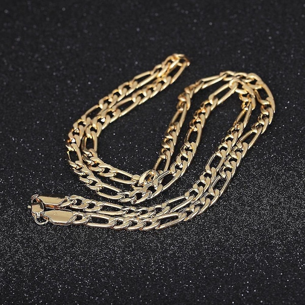 Män Kvinnor Mode Lyxfylld Curb Cuban Link Guld Halsband Smycken Kedja