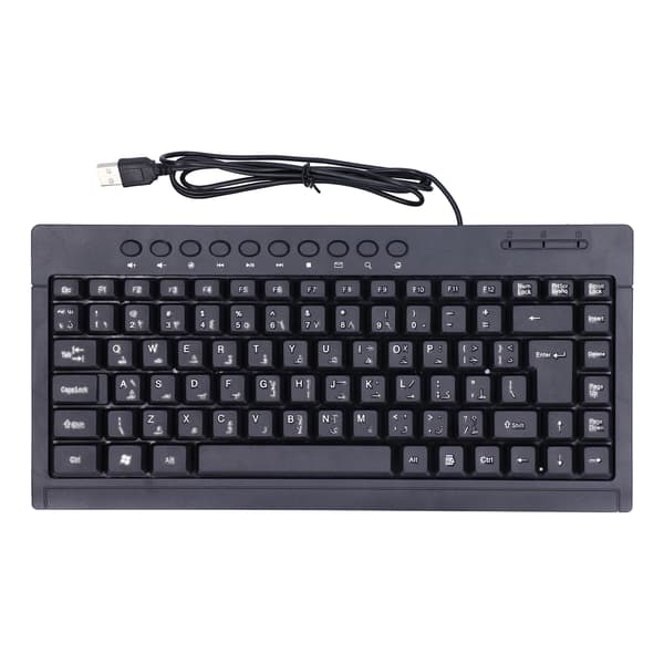Kablet 87 Tasters Mini USB-tastatur Arabisk Layout til Kontor Desktop Notebook Computer
