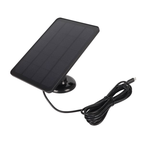 IP65 Vandtæt Solpanel Kamera Oplader 5V 4W Høj Effektivitet Micro USB C Sort