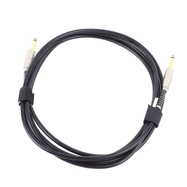6,35 mm effektkabel støydemping fleksibel ubalansert gitarpatchkabel pedalledning 3 meter svart