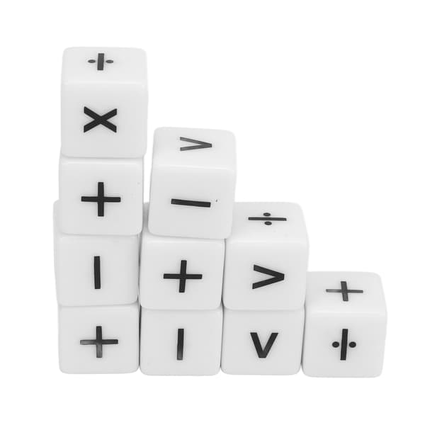 20 stk. hvide lærerterninger matematikoperationsterninger undervisningsmaterialer til klasseværelset