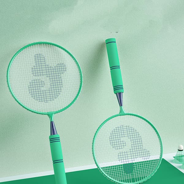Badmintonracket for barn, lettvektslegering, elastisk, alder 5-12, mintgrønn