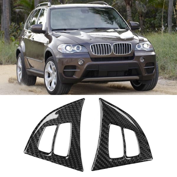 2 st/set Kolfiber Ratt Ram Skydd Trim Vänsterstyrd Passar för E70 X5 2008-2013