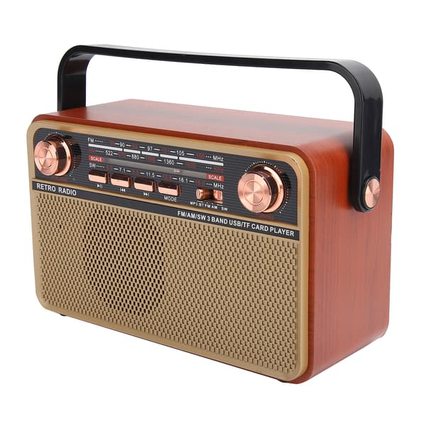Bærbar AM FM SW-radio med Bluetooth USB-opladning og understøttelse af Micro SD-kort