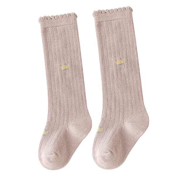 Baby Knæhøje Strømper Pink Bomuld Elastiske Komfortable Lange Strømper til 6-12 Måneder