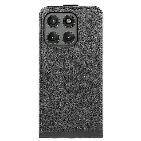 Compatible Case for Motorola Edge 60 Pro 5G with Card Slots Vertical Flip Leather Case Black