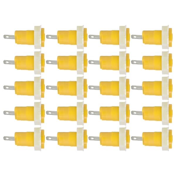 20 stk. Bananstik Binding Post Adapter Messing Svejsning Jordforbindelse Terminal 4mm 1KV 32A Gul